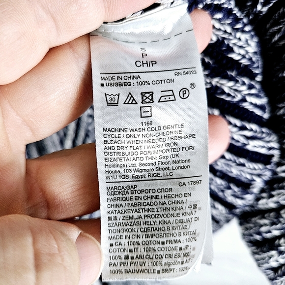 GAP | collar toggle close navy heavy knit long cardigan - Picture 9 of 11